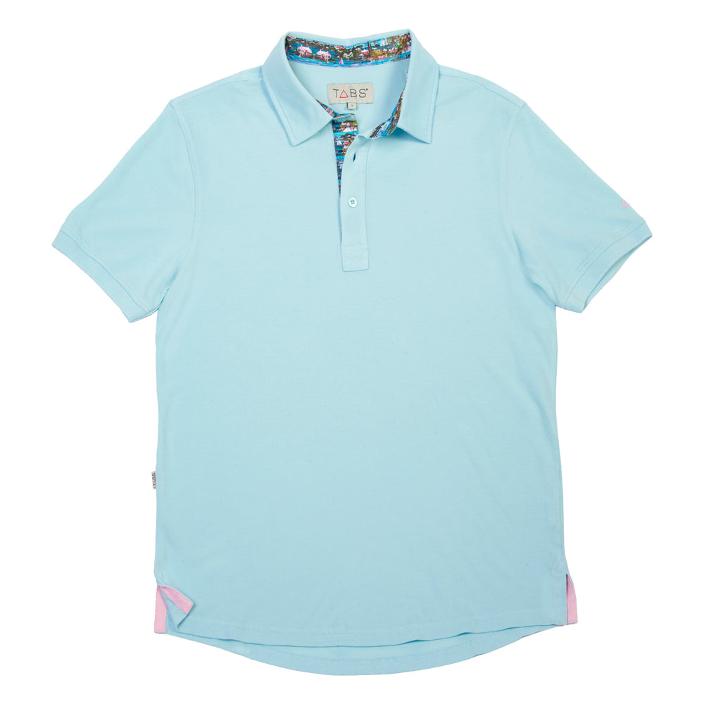 Men's Cotton Polo - Blue Bird Egg
