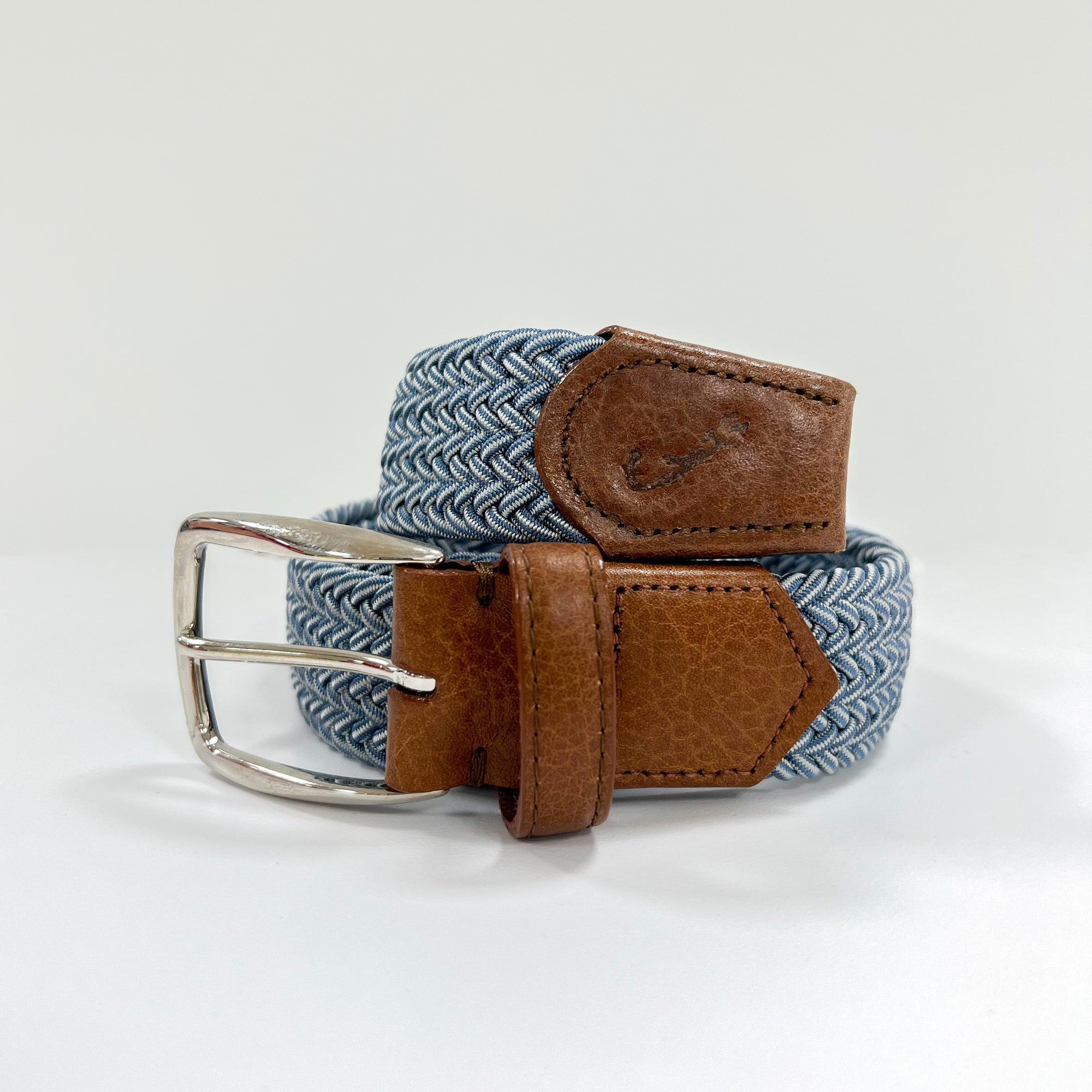 F. H. Wadsworth Elastic Stretch Belt - Blue & Light Grey