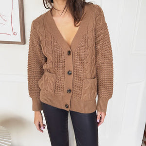 Emerson Fry Cosy Cable Cardigan - Cocoa