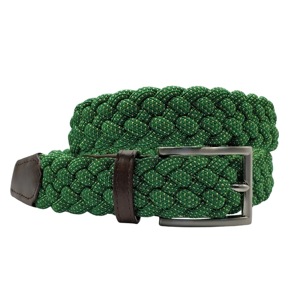 F. H. Wadsworth Elastic Stretch Belt Green Yellow TABS Bermuda