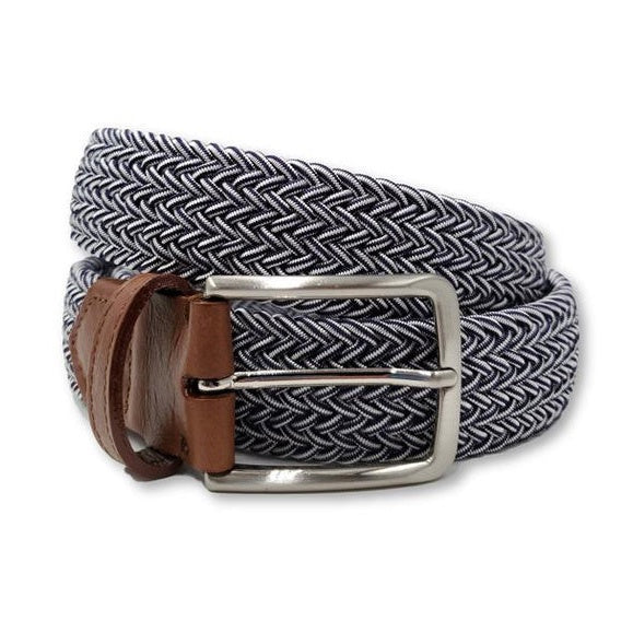 F.H. Wadsworth Elastic Stretch Belt - Black & White