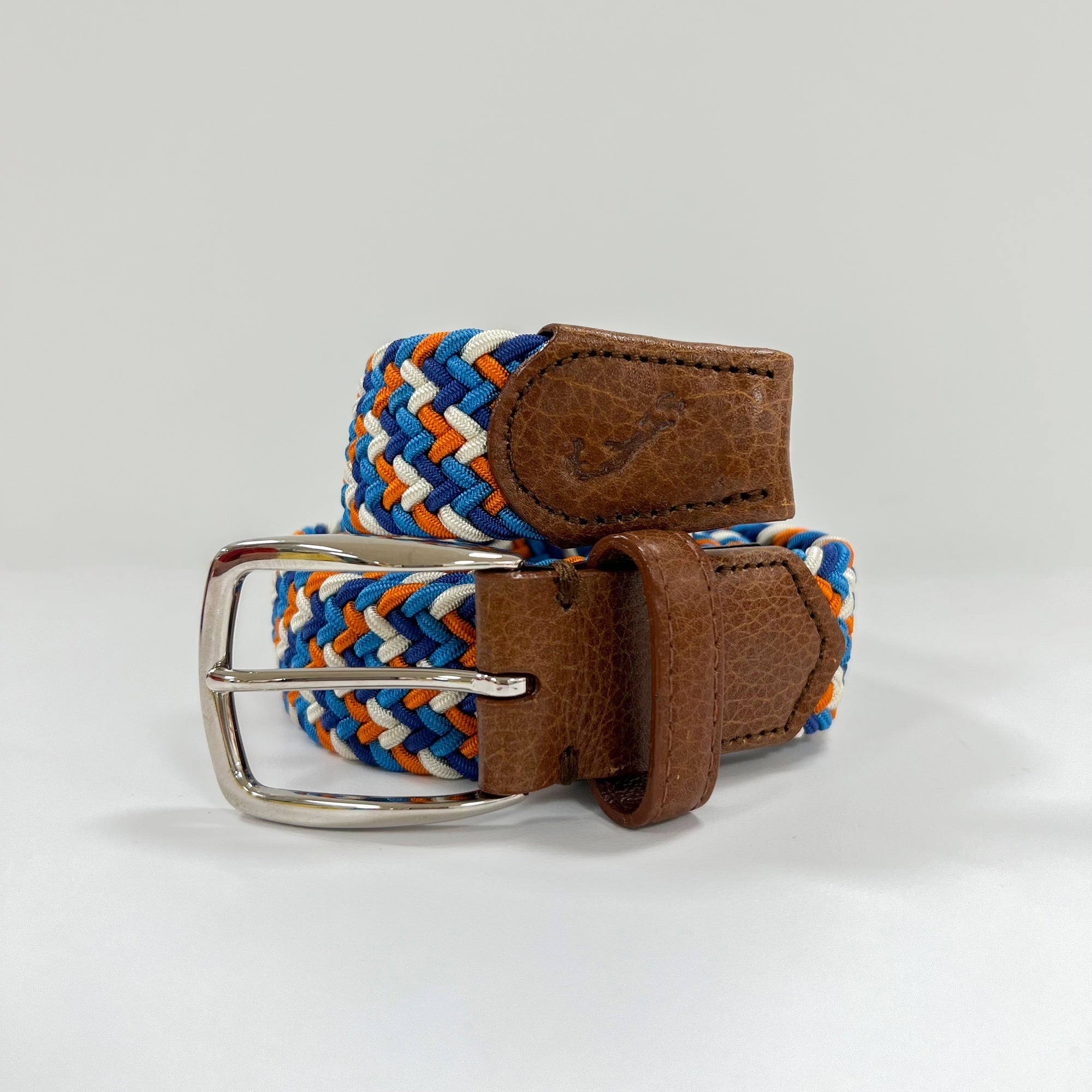 F. H. Wadsworth Elastic Stretch Belt - Blue, Orange & White