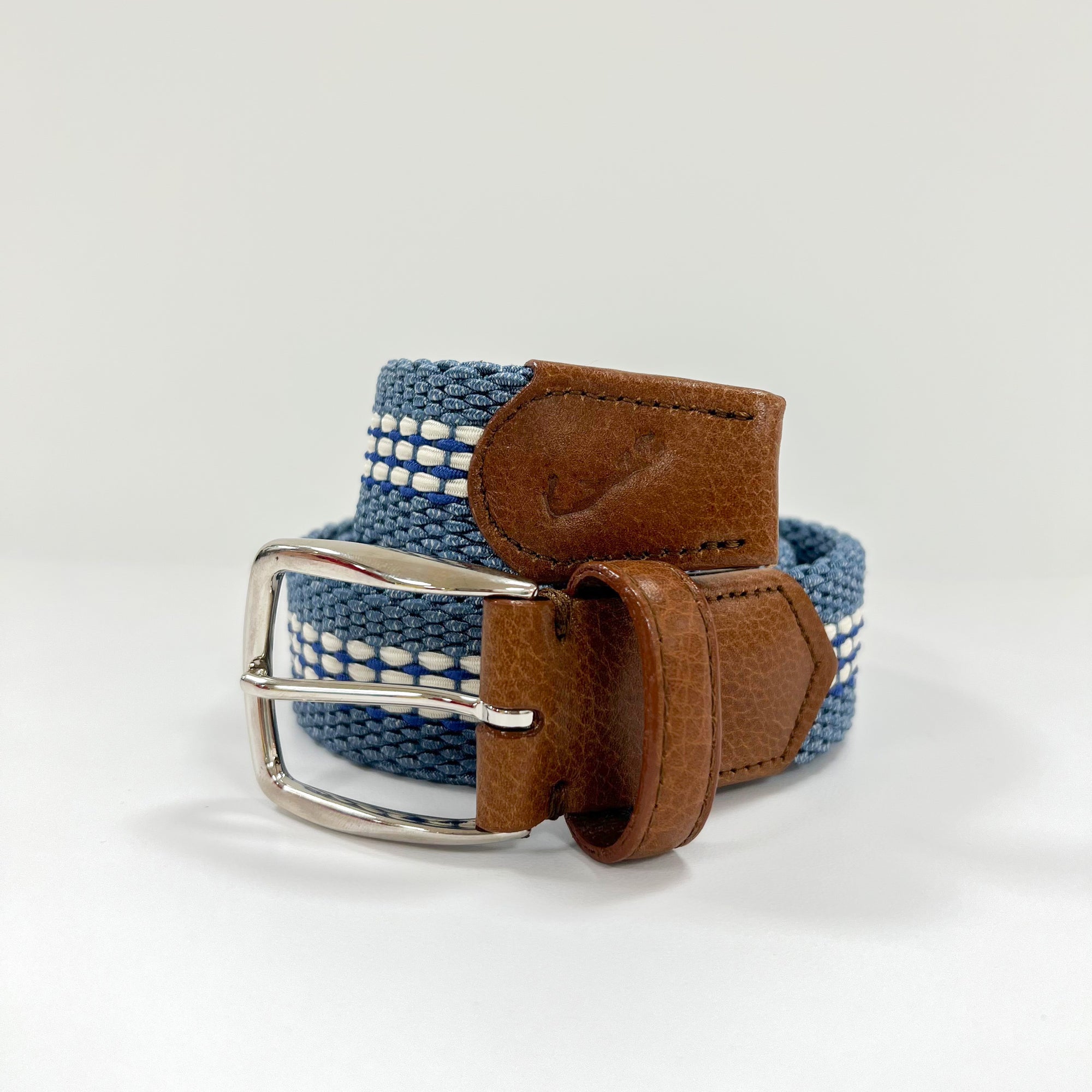 F. H. Wadsworth Elastic Stretch Belt - Blue & White