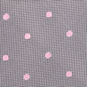 OTAA Tie - Grey with Baby Pink Polka Dots