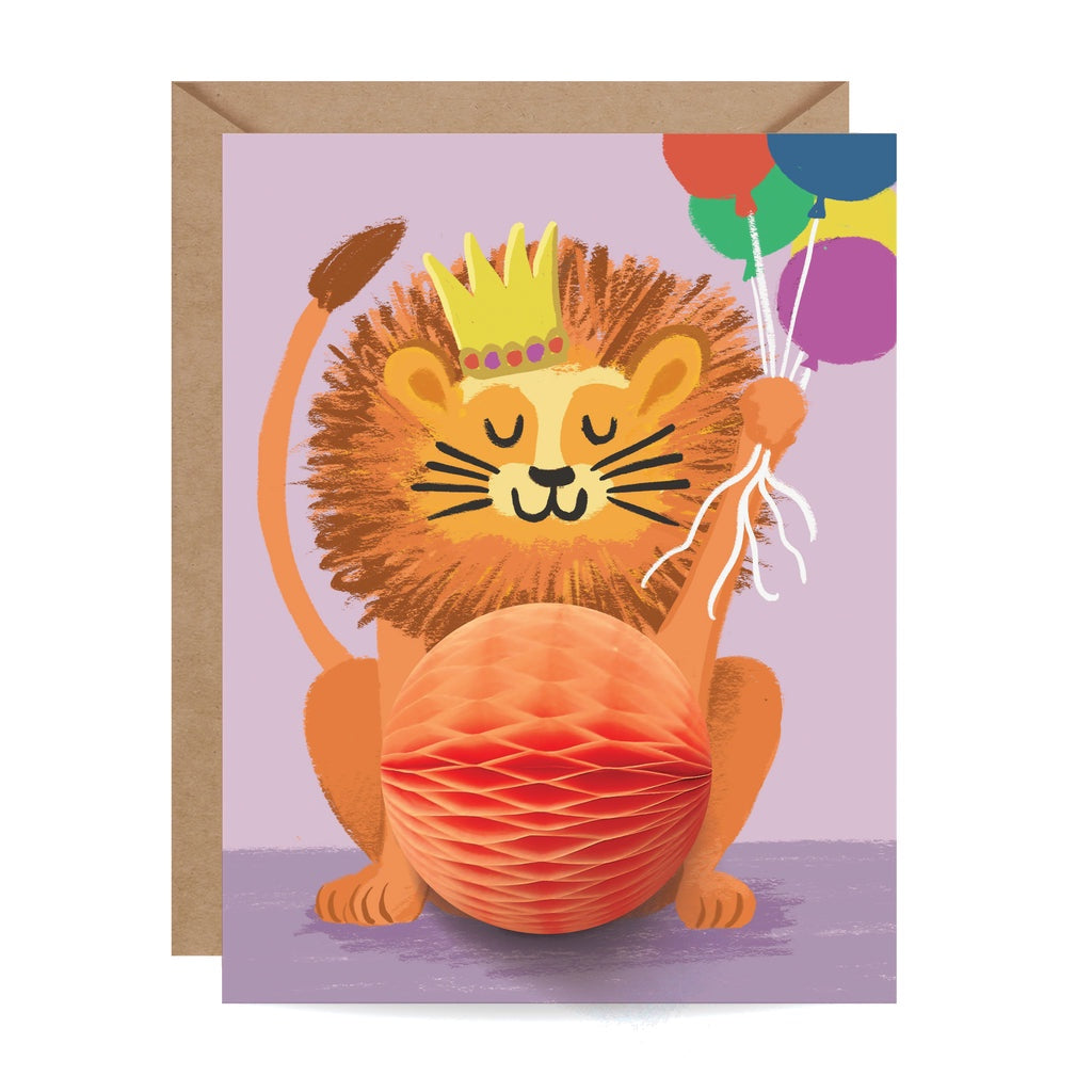 Inklings Paperie Card - Birthday Lion Pop-Up