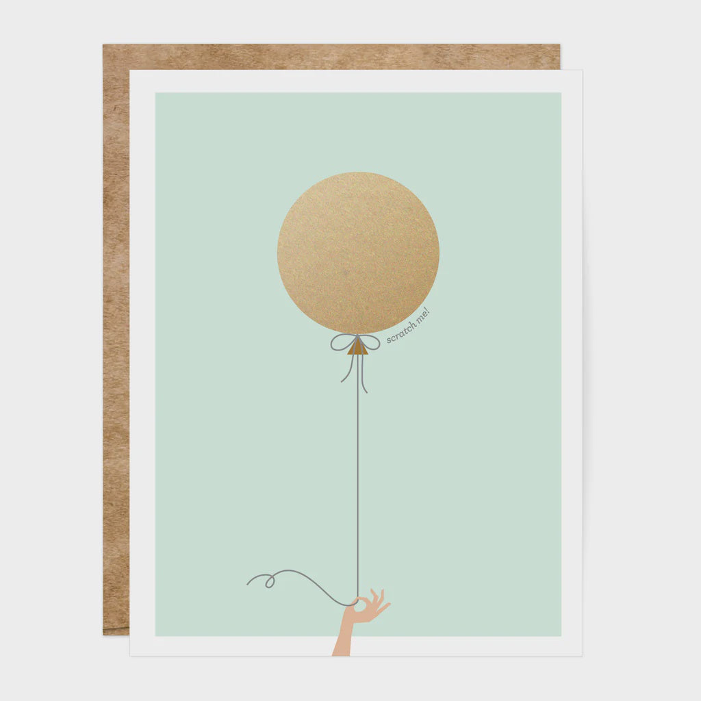 Inklings Paperie Card - Mint & Gold Balloon Scratch-Off