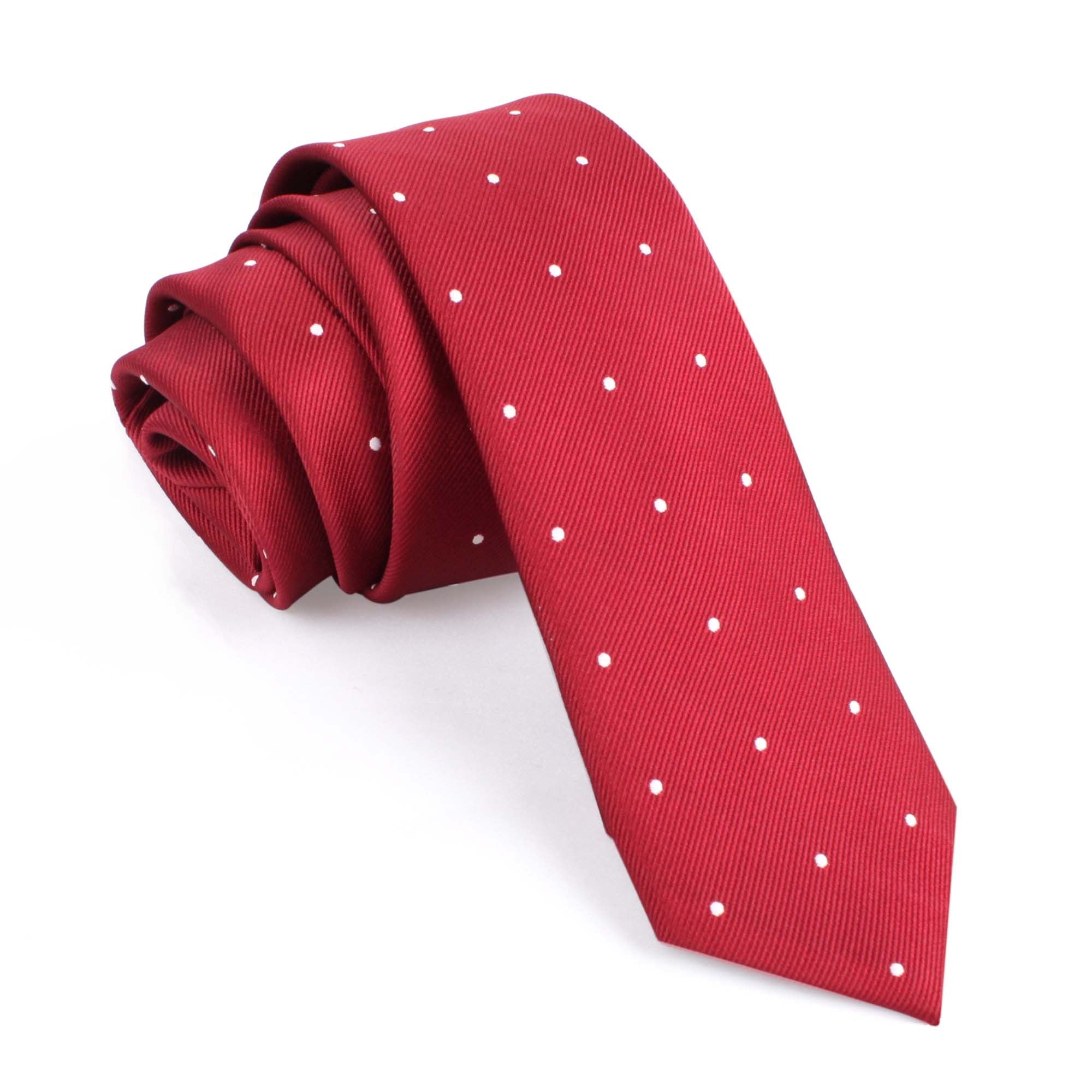 OTAA Tie - Maroon Polka Dots