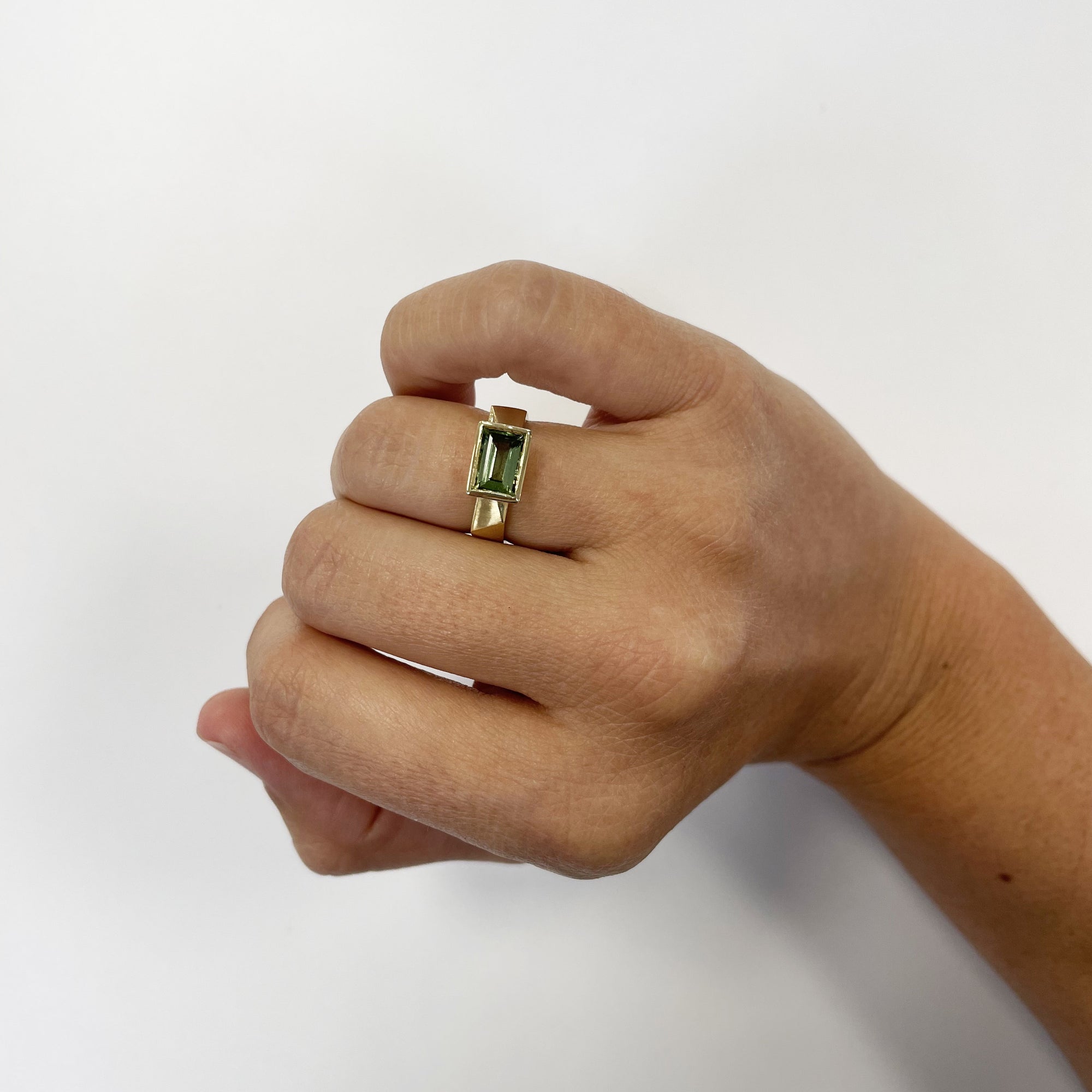 Melanie Eddy Tourmaline & Gold Faceted Ring