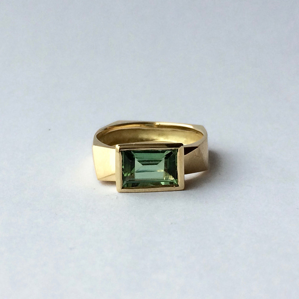 Melanie Eddy Tourmaline & Gold Faceted Ring