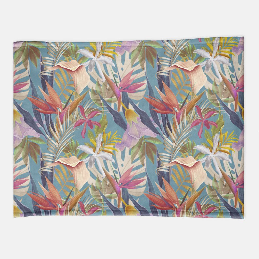 TABS Minky Blanket - Botanical Gardens - Dusk Blue