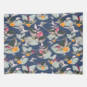 TABS Minky Blanket - Longtails & Loquats - Navy