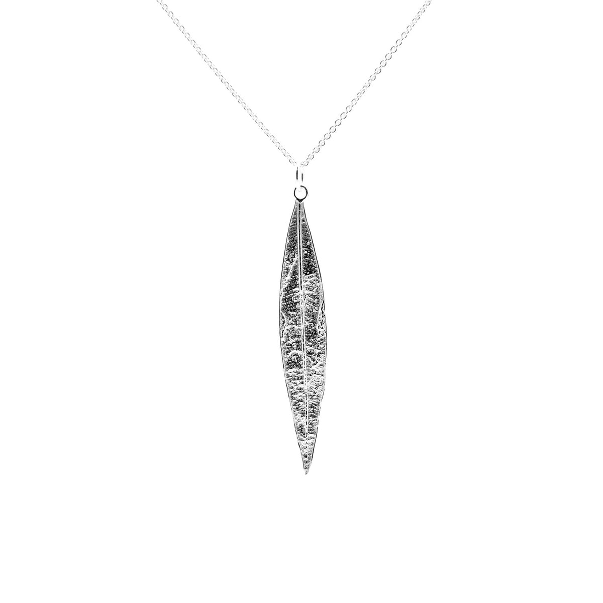 Airy Heights Design sterling silver oleander leaf pendant