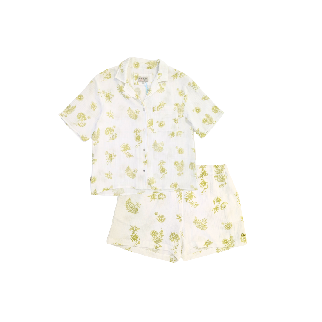 TABS Women's Muslin Lounge Set - Lime Spring Print