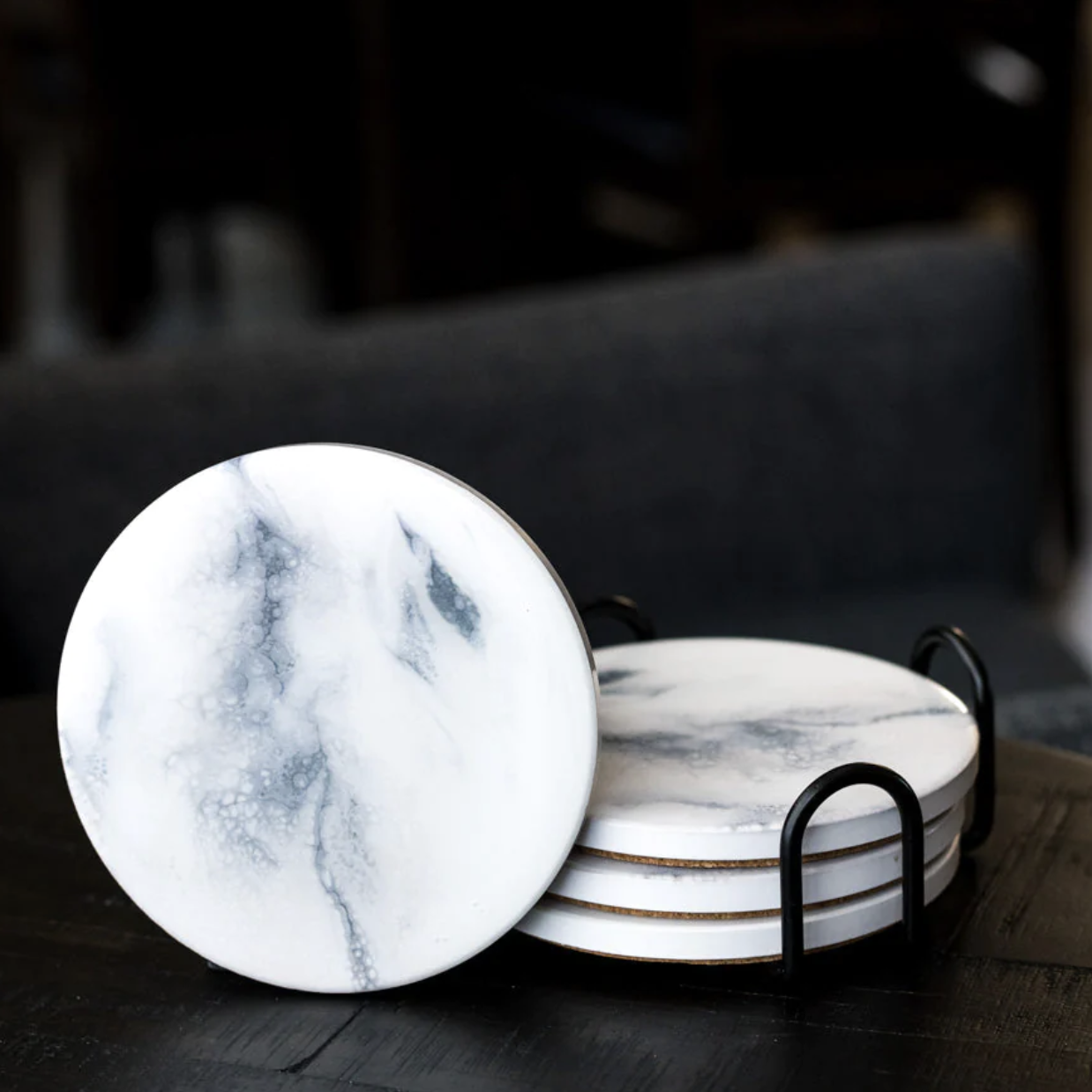 Lynn & Liana Designs Ceramic Resin Coasters - Marble