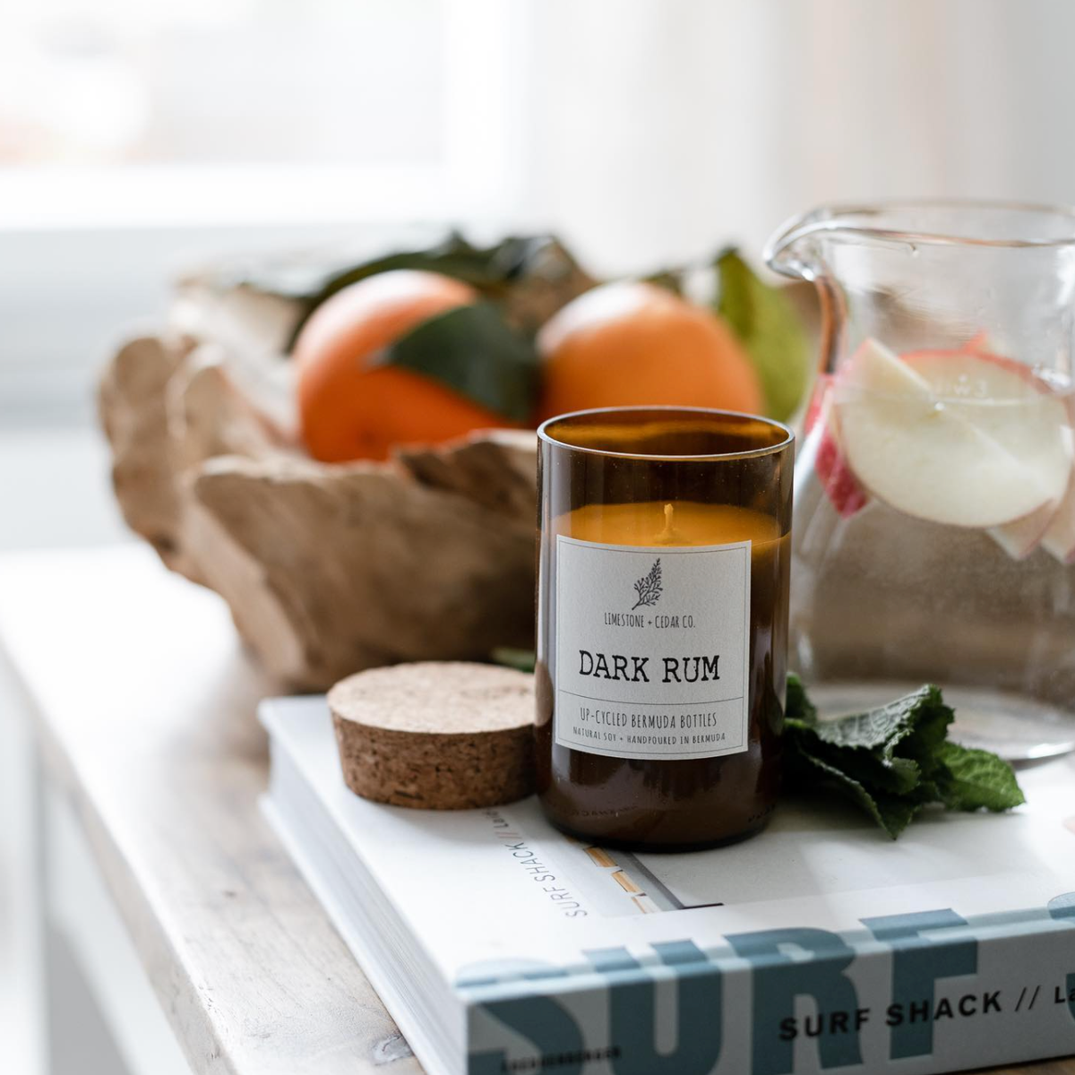 Limestone & Cedar Candle - Dark Rum