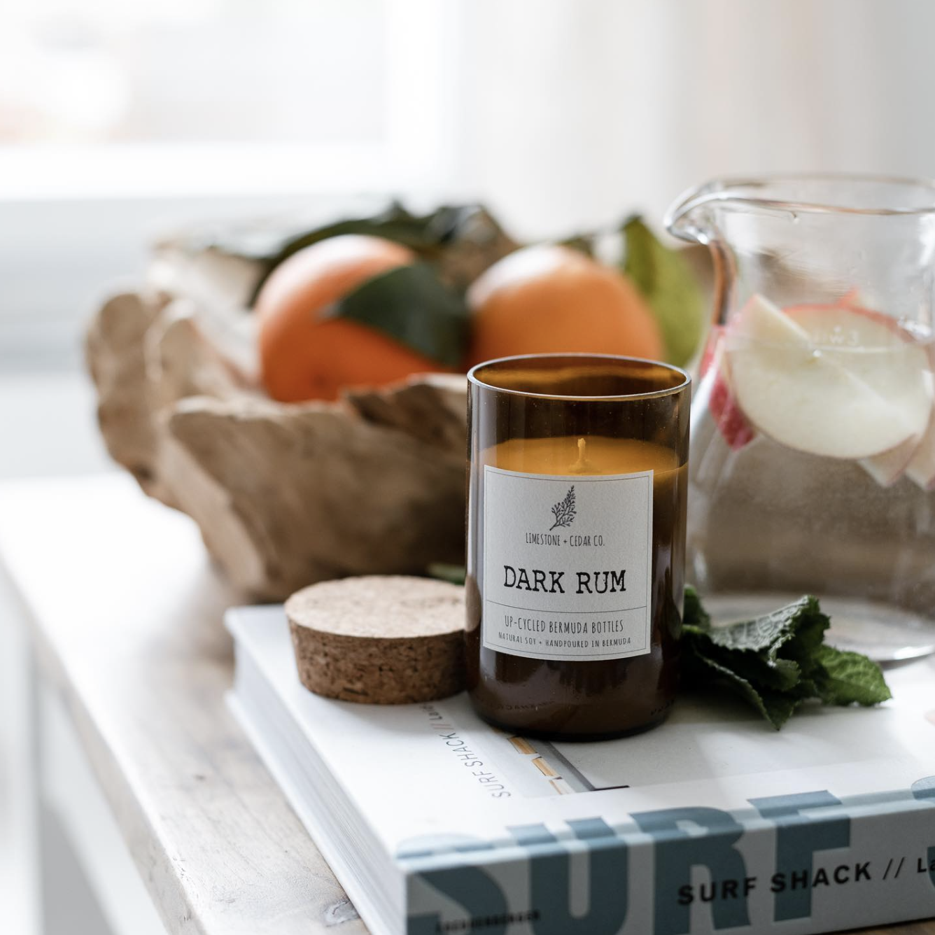 Limestone & Cedar Candle - Dark Rum