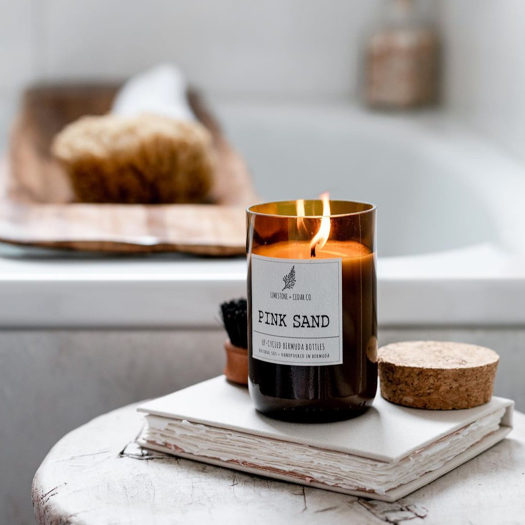 Limestone & Cedar Candle - Pink Sand