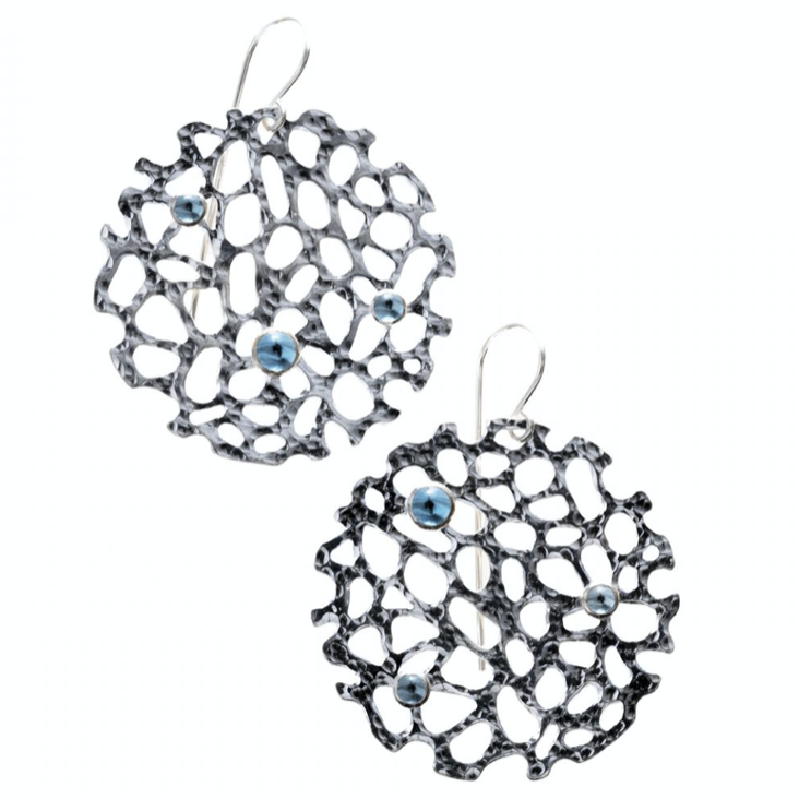 Airy Heights Sea Fan Earrings with Moonstone Bubbles