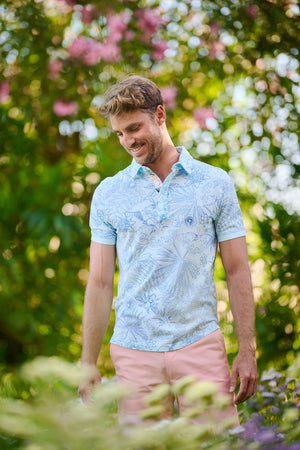 Men's Cotton Polo - Spring Print