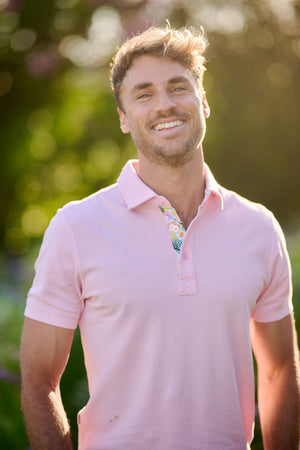 Men's Cotton Polo - Bermuda Pink
