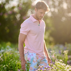 Men's Cotton Polo - Bermuda Pink