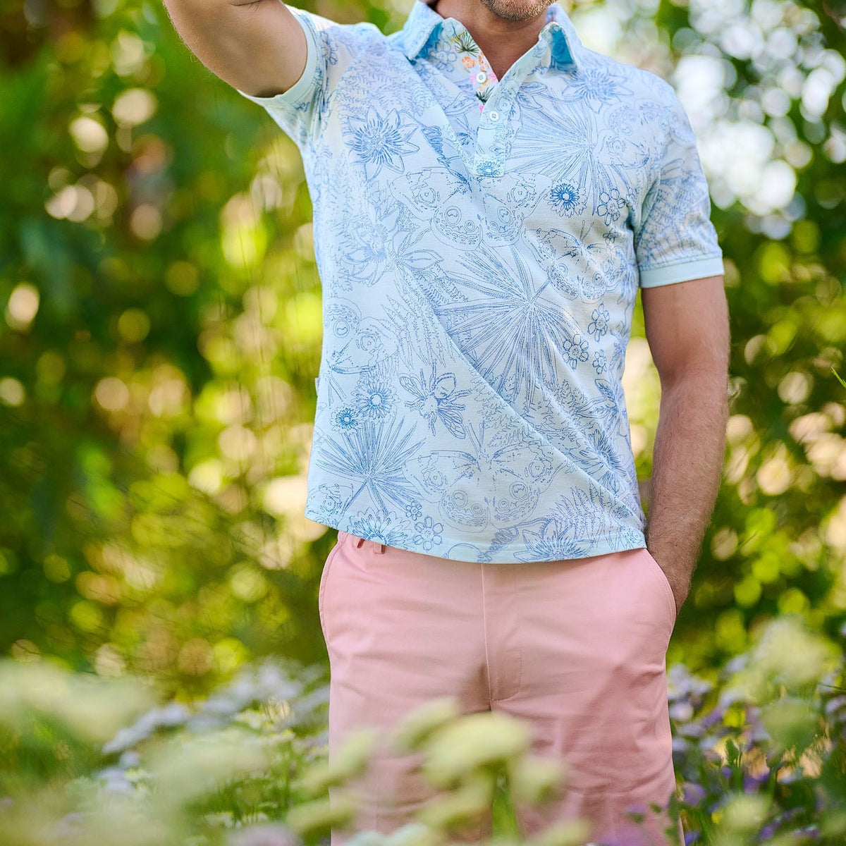 Men's Stretch Bermudas - Flamingo Pink