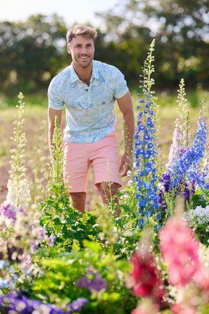 Men's Cotton Polo - Spring Print