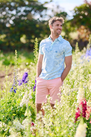 Men's Cotton Polo - Spring Print