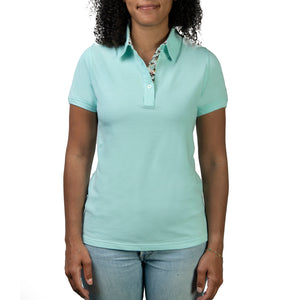 TABS Bermuda Polo Women Cotton Turquoise Front
