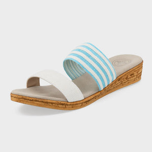 Charleston Shoe Co. Cecilia Sandal - Turquoise Stripe