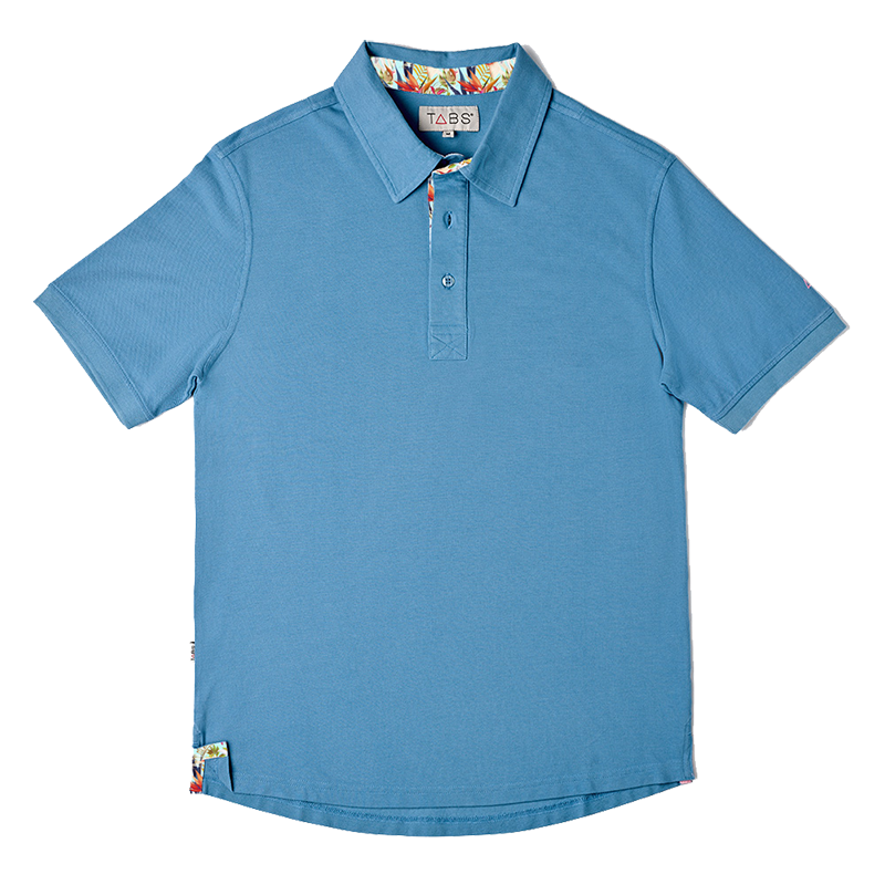 Men's Cotton Polo - Dusk Blue