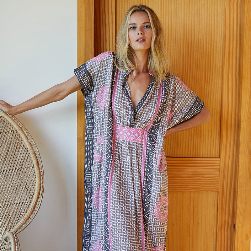 Emerson Fry - Emerson Caftan: Rhodolite Stripe Organic