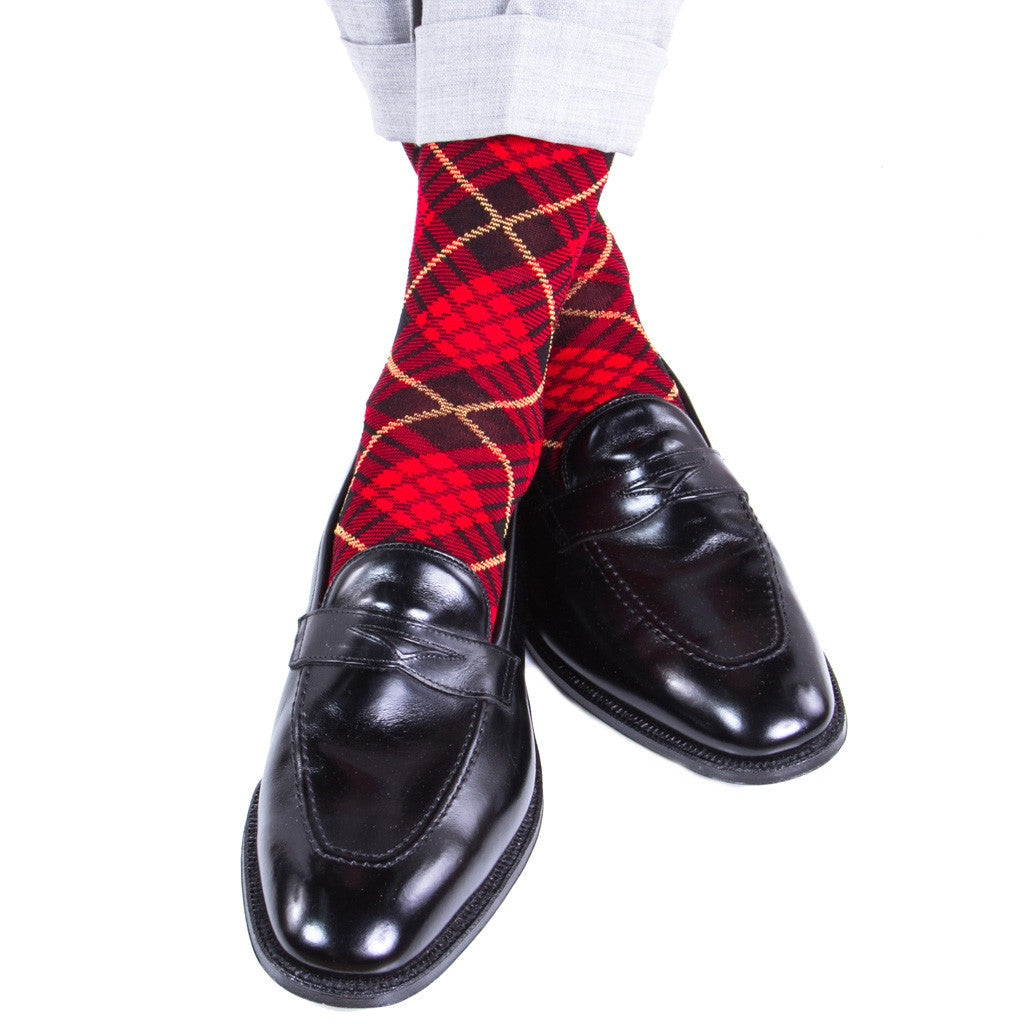 Dapper Classics Socks - Red Tartan